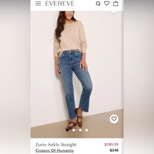 Citizens of Humanity Zurie ankle straight jeans, 24